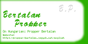 bertalan propper business card